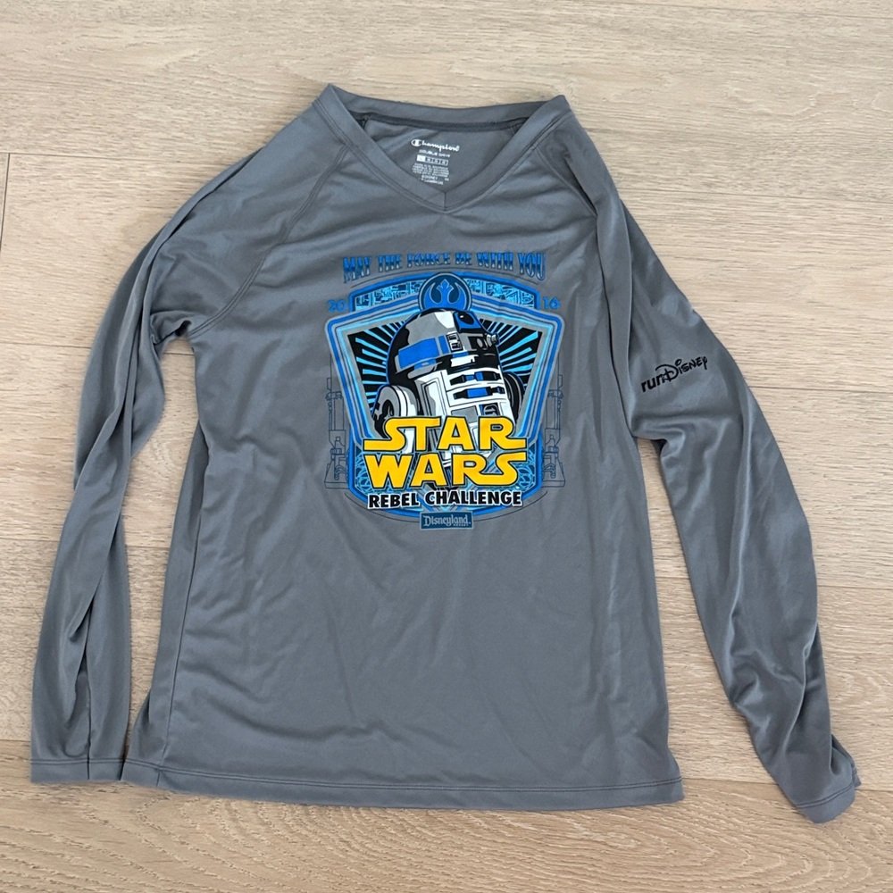 runDisney Gray Star Wars Rebel Challenge Shirt 2016 women’s size L